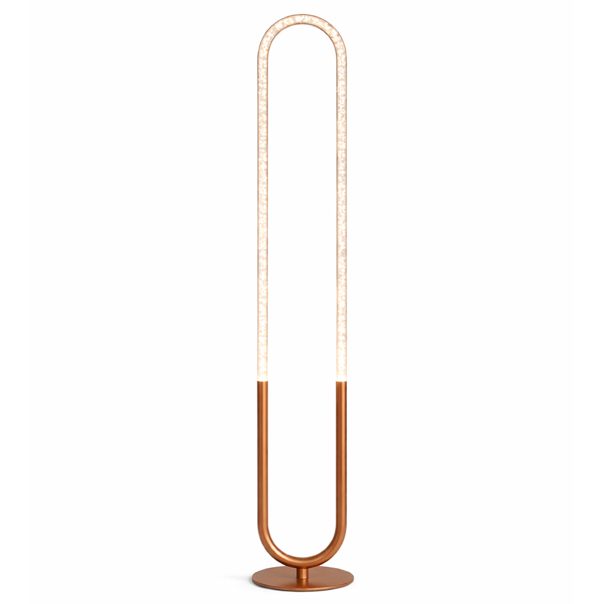 Zeon LED Floor Lamp | Coarse Gold and Integrated Loop Design