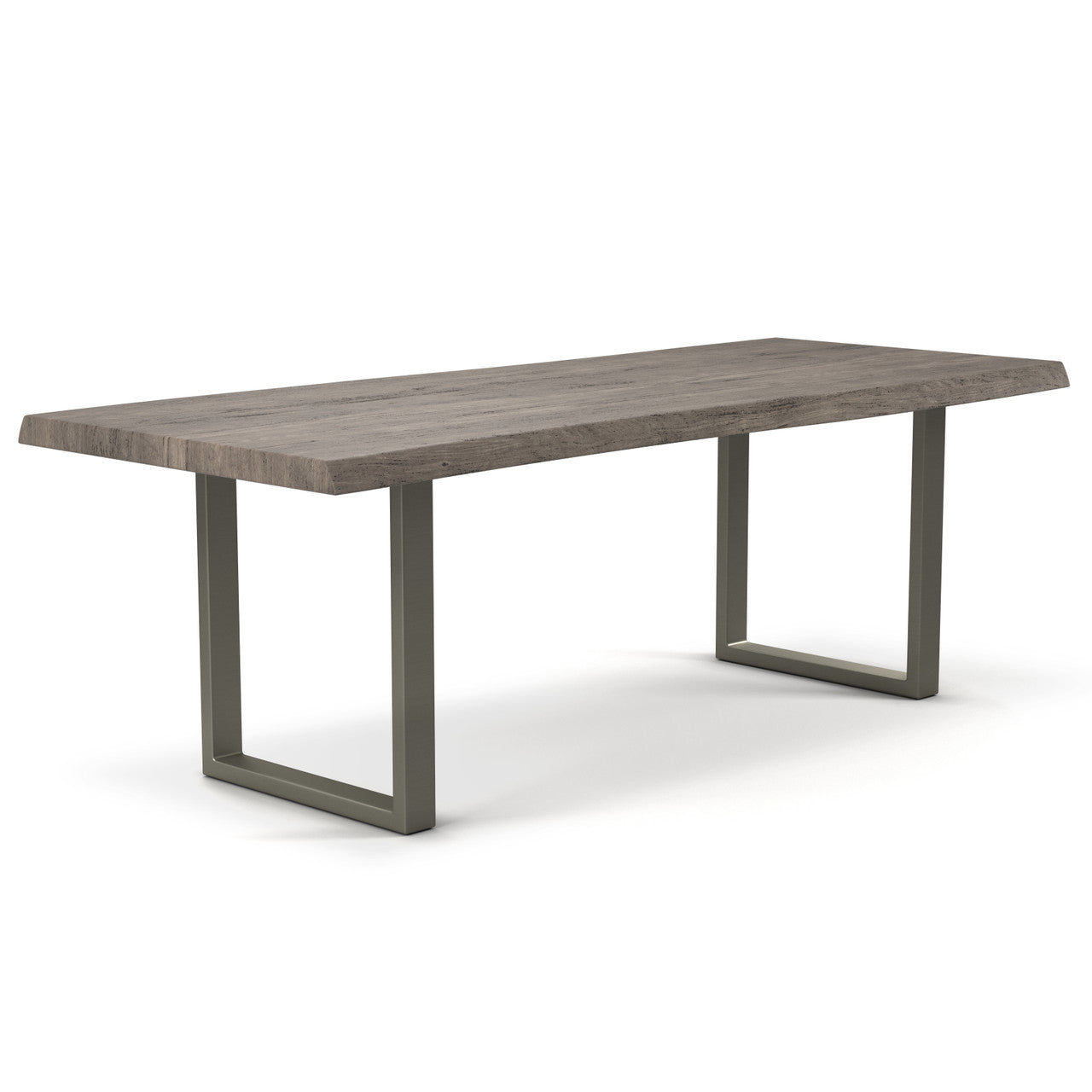Brooks - Dining Table - U Base - 40" x 116" - Sandblasted Grey Top - Pewter Base