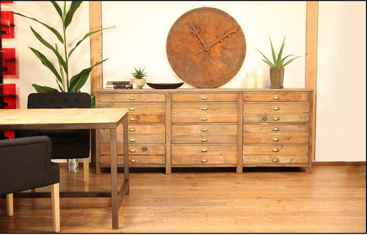 Salvaged 12 Drawer Sideboard