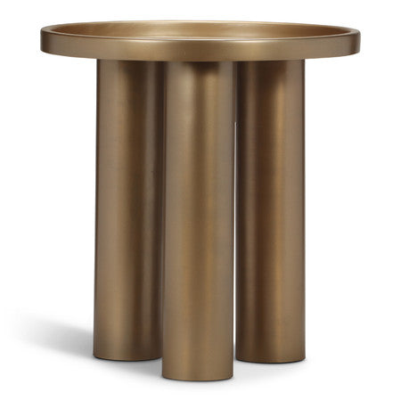 Eclat Sofia Industrial End Table - Industrial Brass