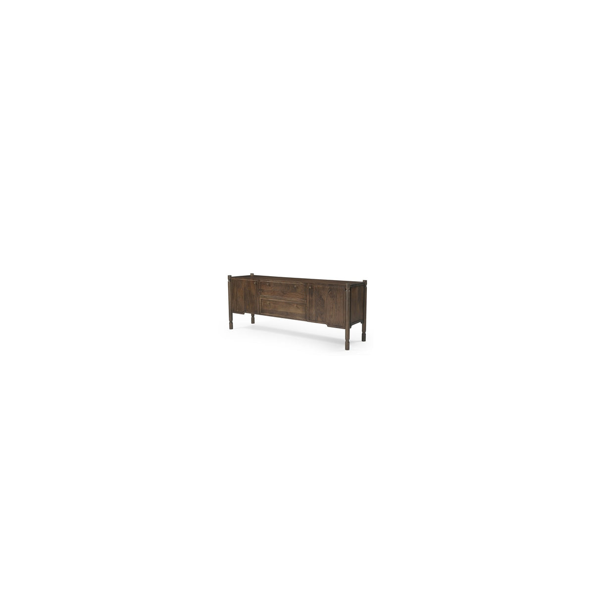 Phil Dark Brown Wood 2 Door 1 Drawer w/ Pull Down Media Console