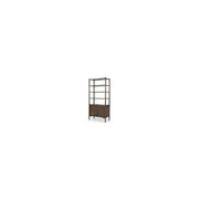 Phil Dark Brown Wood 2 Door 3 Shelves Open Shelving Unit