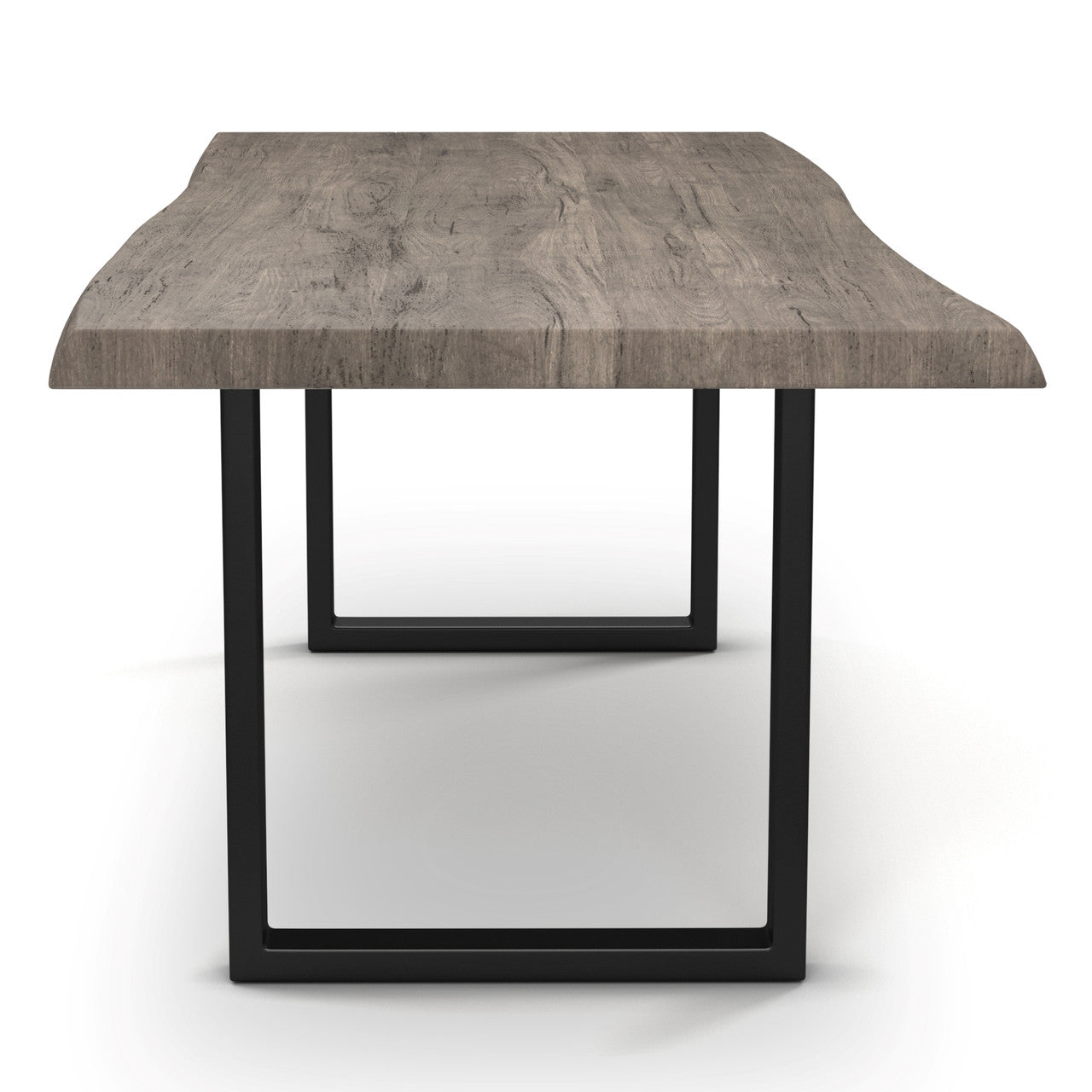 Brooks - Dining Table - U Base - 40" x 79" - Sandblasted Grey Top - Black Base