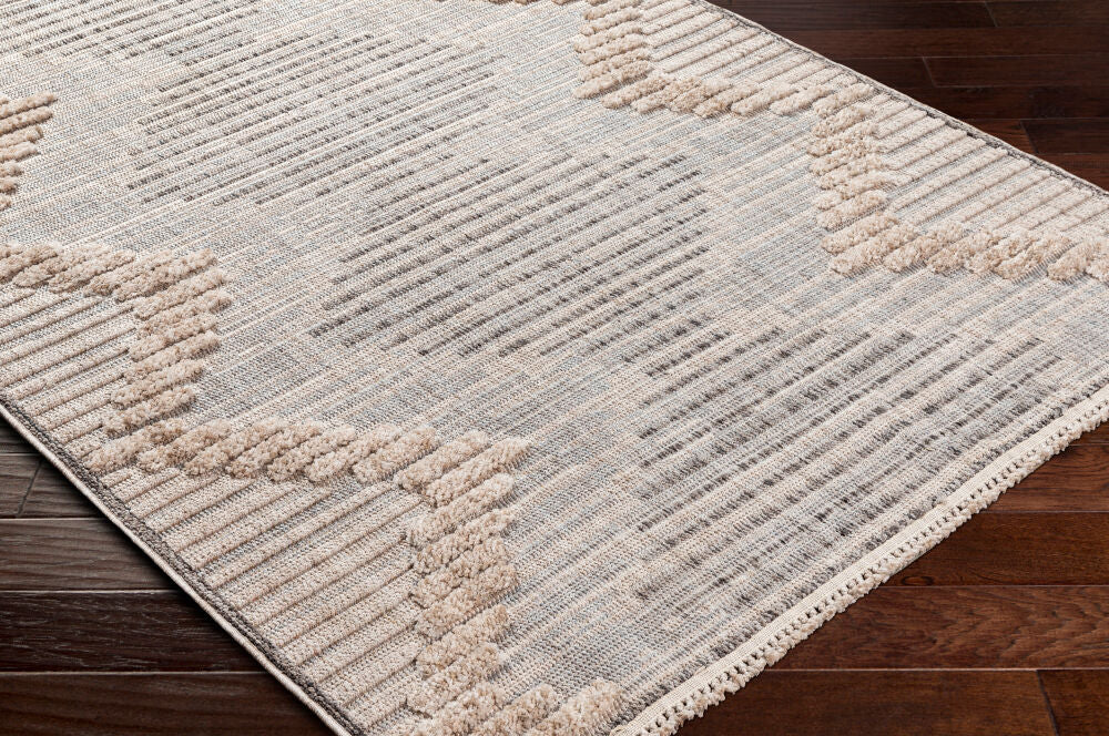 Zaragoza Charcoal/Medium Gray Machine Woven Rug ZRZ-2300 - corner