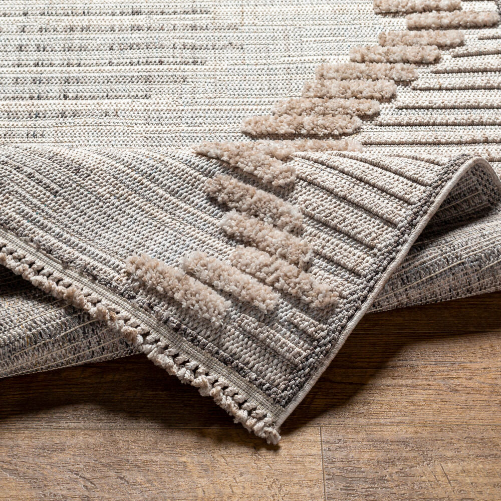 Zaragoza Charcoal/Medium Gray Machine Woven Rug ZRZ-2300 - fold