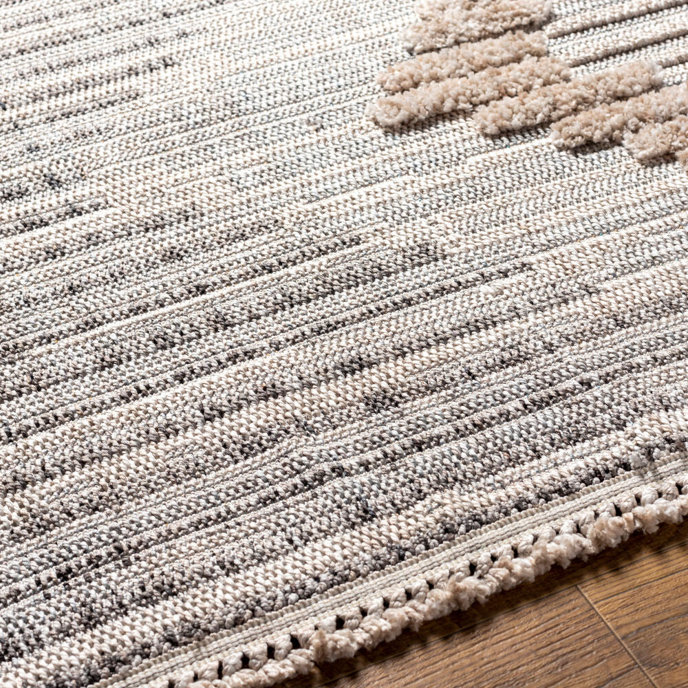 Zaragoza Charcoal/Medium Gray Machine Woven Rug ZRZ-2300 - texture