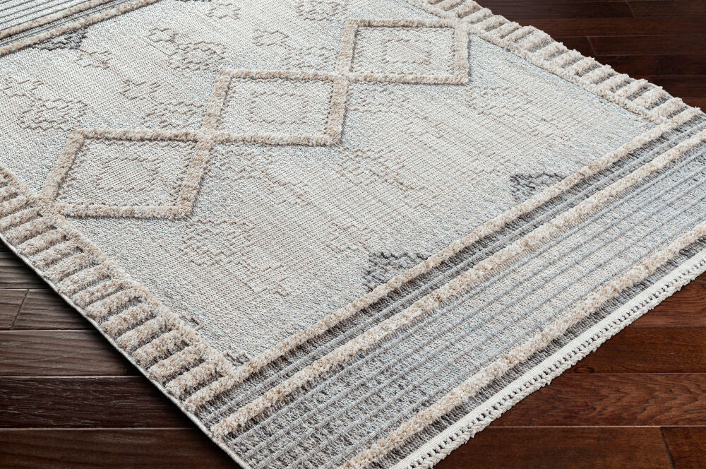 Zaragoza Charcoal/Medium Gray Machine Woven Rug ZRZ-2301 - corner