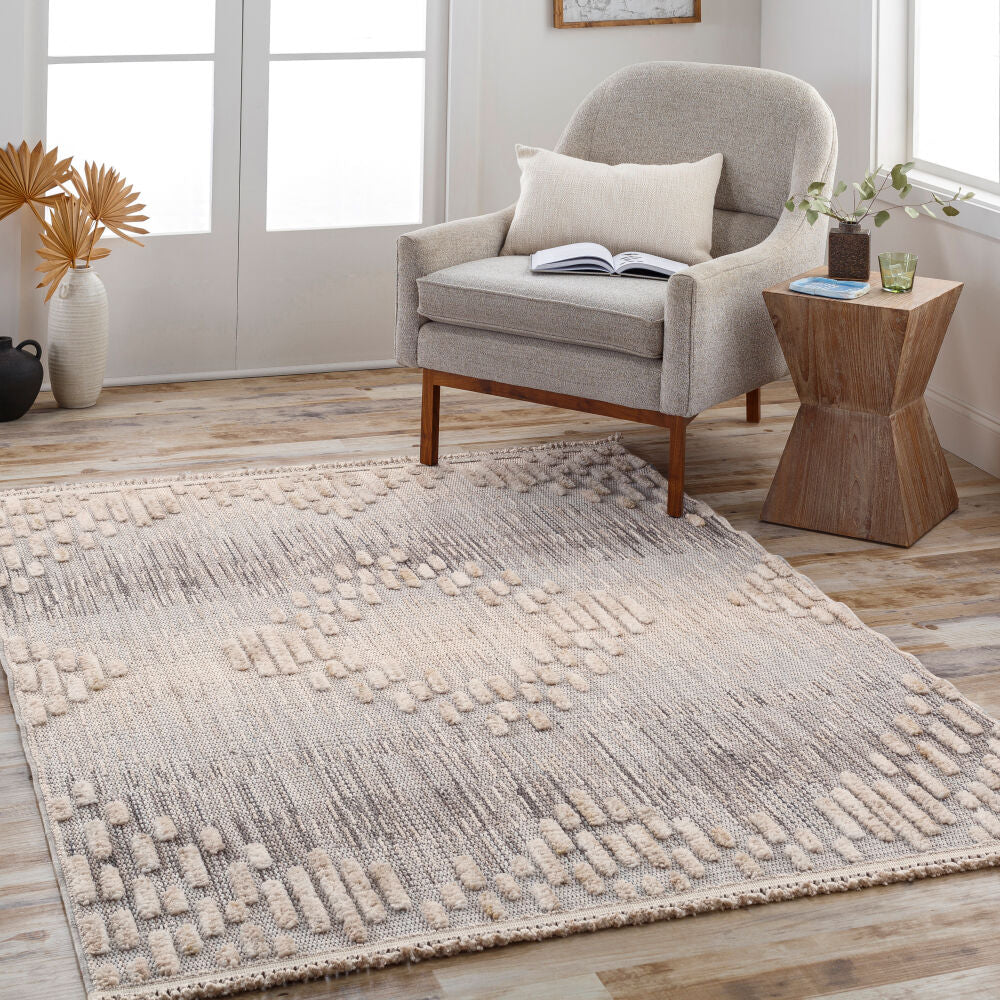 Zaragoza Charcoal/Medium Gray Machine Woven Rug ZRZ-2303 - roomscene