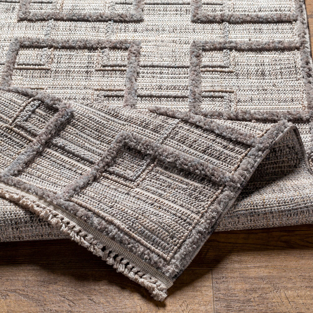 Zaragoza Charcoal/Medium Gray Machine Woven Rug ZRZ-2314 - fold