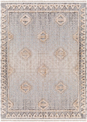 Zaragoza Charcoal/Light Slate Machine Woven Rug - 5'3" x 7'