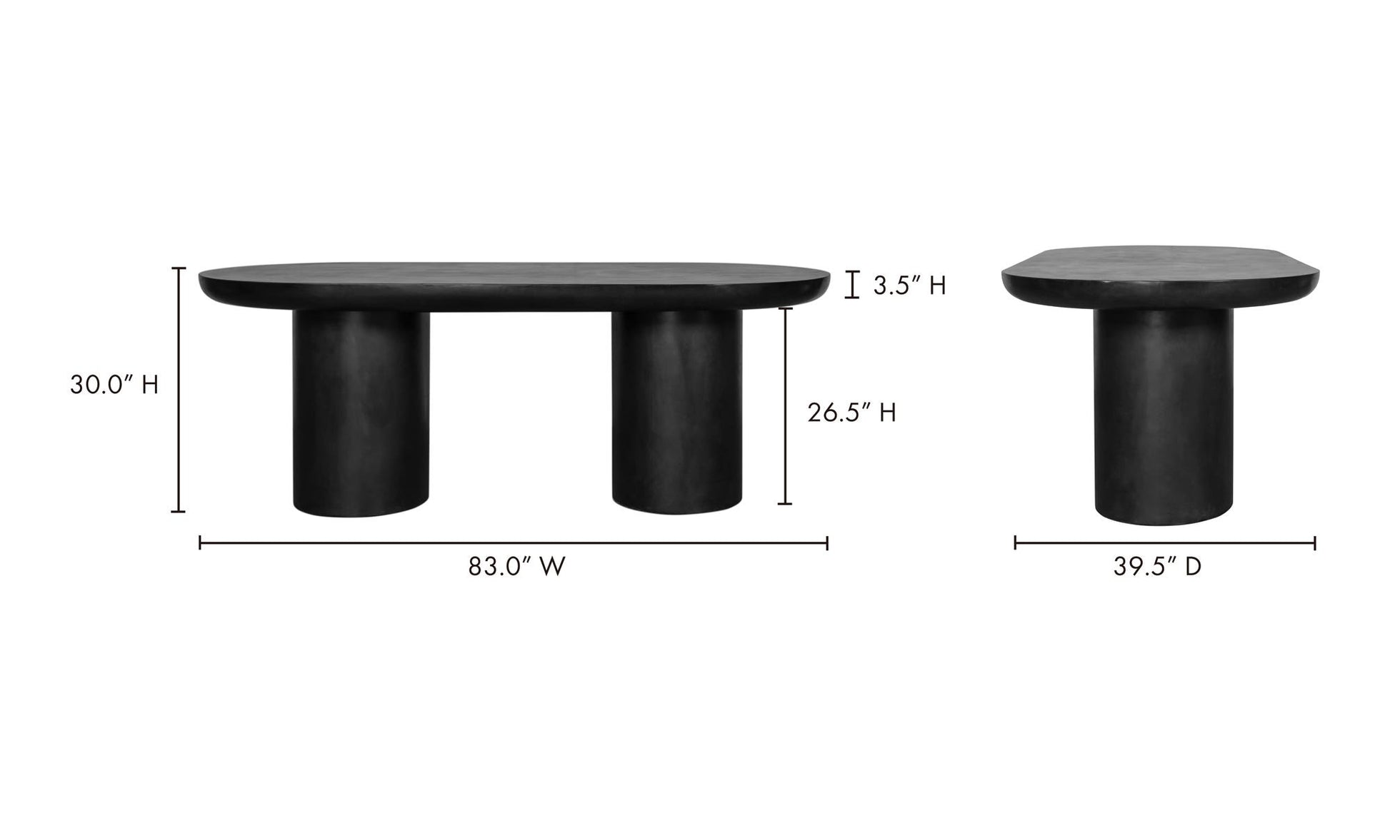 Rocca Dining Table Black by Moe's Home Collection - view 13