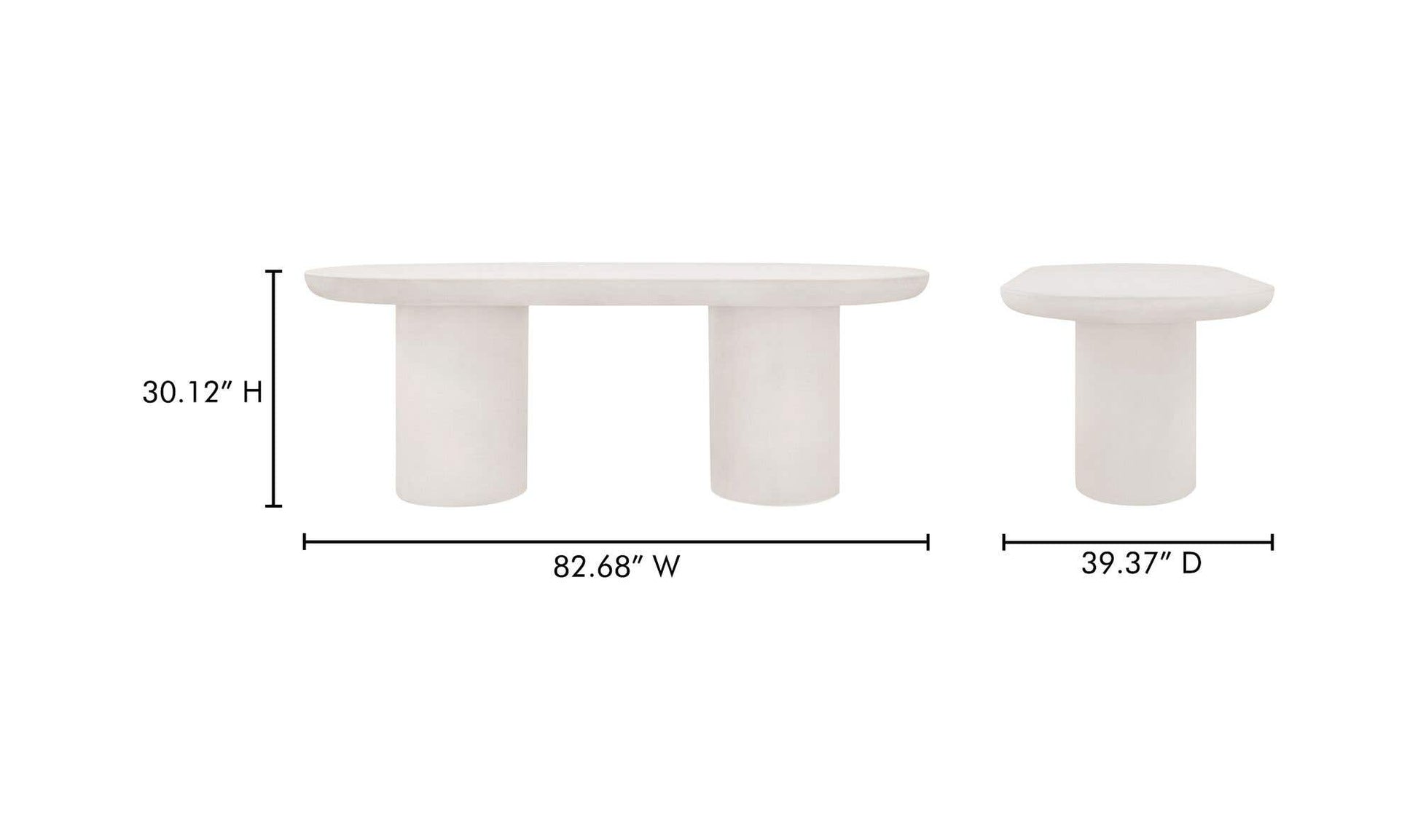 Rocca Dining Table Cream by Moe's Home Collection - view 16
