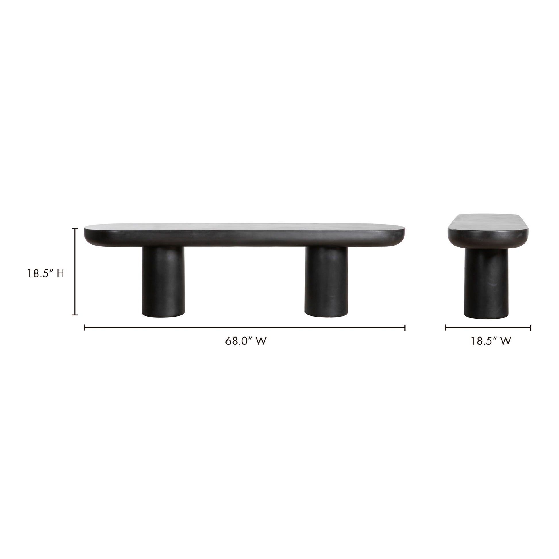 Rocca Bench Black by Moe's Home Collection - view 16
