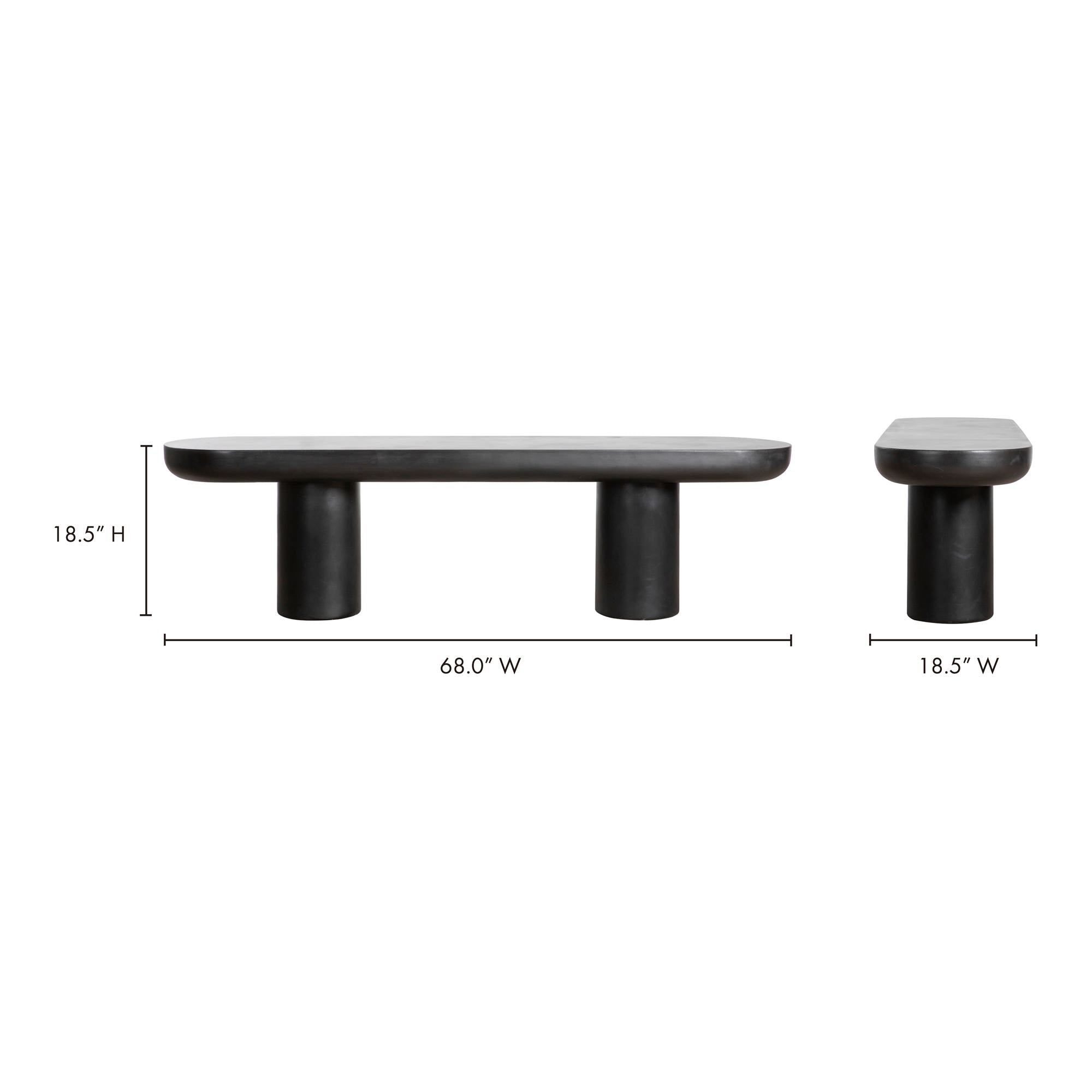 Rocca Bench Black by Moe's Home Collection - view 16