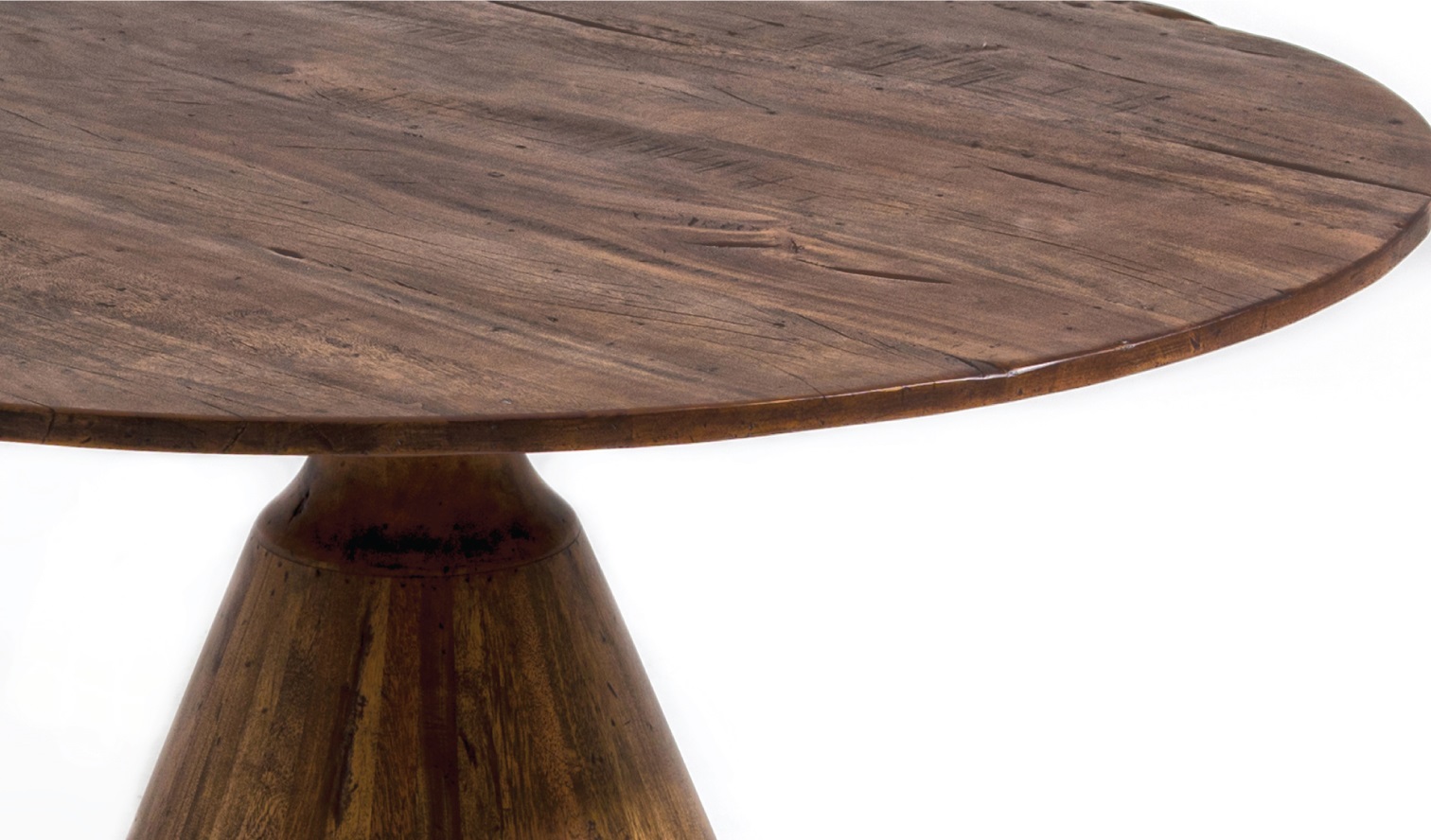 Bronx Old Wood Round Pedestal Dining Table 54"